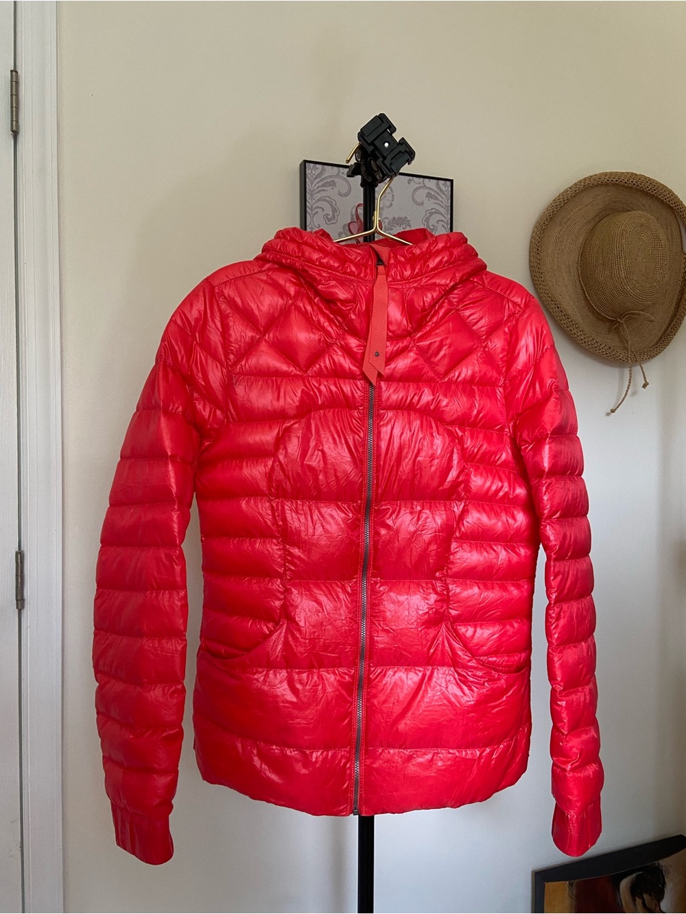 lululemon athletica  Down Lightweight Quilted Hooded Puffer Jacket - Red